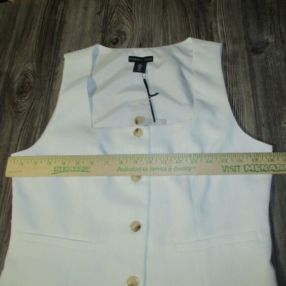 Sincerely Jules New Size Large White Sleeveless Button Vest Top Classic Boho - Picture 9 of 12